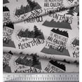thumbnail image 2 of Soimoi Gray Viscose Chiffon Fabric Mountains & Text Print Sewing Fabric Yard 42 Inch Wide, 2 of 3