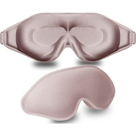 Sleep Mask, 3D Deep Contoured Eye Covers for Sleeping, 99% Block Out Light Eye Mask,Zero Pressure Cup Blindfold for Men Women, with Adjustable Strap for Sleeping, Yoga, Traveling (Pink)