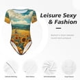 thumbnail image 4 of Fotbe Field Style Bicycle Young Sunflower Body de Mujer con Cuello Redondo y Mangas Cortas, Sin Mangas Ajustado, Suave, Cómodo y Básico-Large, 4 of 7