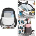 thumbnail image 4 of Monster Cartoon Truck White Pattern 17" Waterproof Oxford School Backpacks for Teens, S-Shape Padded Straps, for School, Travel, Hiking, Camping, 4 of 5