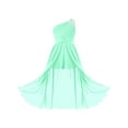 thumbnail image 4 of iiniim Kids Flower Girl Chiffon One Shoulder Shiny Beaded Long Romper Dress Party Prom Maxi Gowns Size 6-16 Mint Green 12, 4 of 7