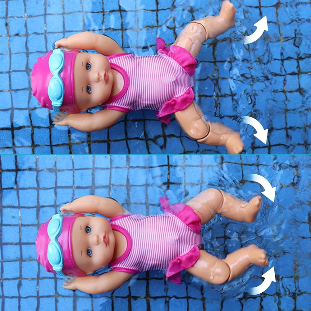Yucurem 13" Water Fun Swimming Doll -  Waterproof Reborn Swim Doll Electric Doll Can Swim Lifelike Baby Doll, Water Fun Toy Best Birthday Christmas Gift