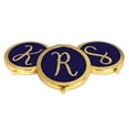 thumbnail image 4 of Koyal Wholesale Gold Compact Mirror Bridesmaid's Wedding Gift, Navy Blue | Faux Gold Glitter, Monogram Letter R, 1-Pack, 4 of 5