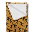 thumbnail image 2 of Gorilla Soft Flannel Fleece Throw Blanket, Repeating Pattern of Jumping Monkey Silhouettes, Cozy Plush for Indoor and Outdoor Use, 50" x 60", Orange Grey, by Ambesonne, 2 of 5