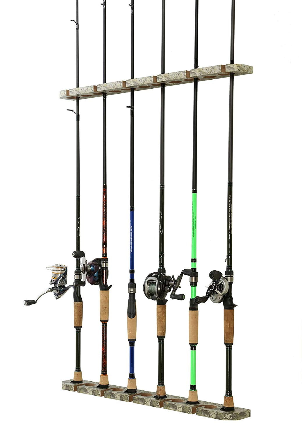 - 3-in-1 hanging fishing rod storage rack, hang on walls