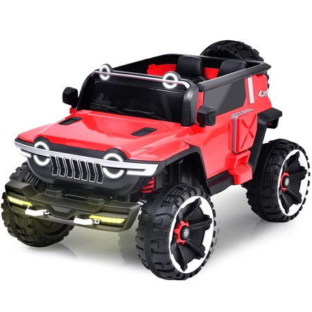 iRerts 2 Seater Ride on Truck Car for Kids,12V Battery Powered UTV Toy with 4 Motor, Electric Vehicle with 2.4G Remote Control, LED Lights, Bluetooth, 3 Speeds, Long Battery Life for Boys Girls
