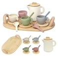 thumbnail image 1 of Juego de té de madera BOMOKS de 15 piezas para niños pequeños, 1 of 9