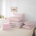 thumbnail image 6 of Homewish Chic Floral Flowers Bedding Comforter Set 7 Pieces for Boys Girls,Dreamy Princess Full Bedding Set Lightweight,Vintage Aesthetic Fitted Sheet Flat Sheet,Luxury Bedroom Decor,Reversible, 6 of 8