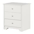 thumbnail image 2 of South Shore Vito Nightstand with Charging Station and Drawers for Adult, in Pure White, 2 of 12