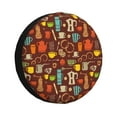 thumbnail image 1 of Fotbe Retro Coffee Funda de Llanta de Repuesto con Estampado, Engrosada, Ajuste Universal para Jeep, Remolque, RV, SUV, Camión-15 inch, 1 of 6