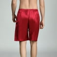 thumbnail image 2 of Defitshape Men's Satin Boxer Shorts Silk Sleep Luxury Elastic Waist Summer Soft Comfy Print Silky Loose Above Knee Solid Underwear Pj Pajama Bottoms Red 3X-Large, 2 of 5