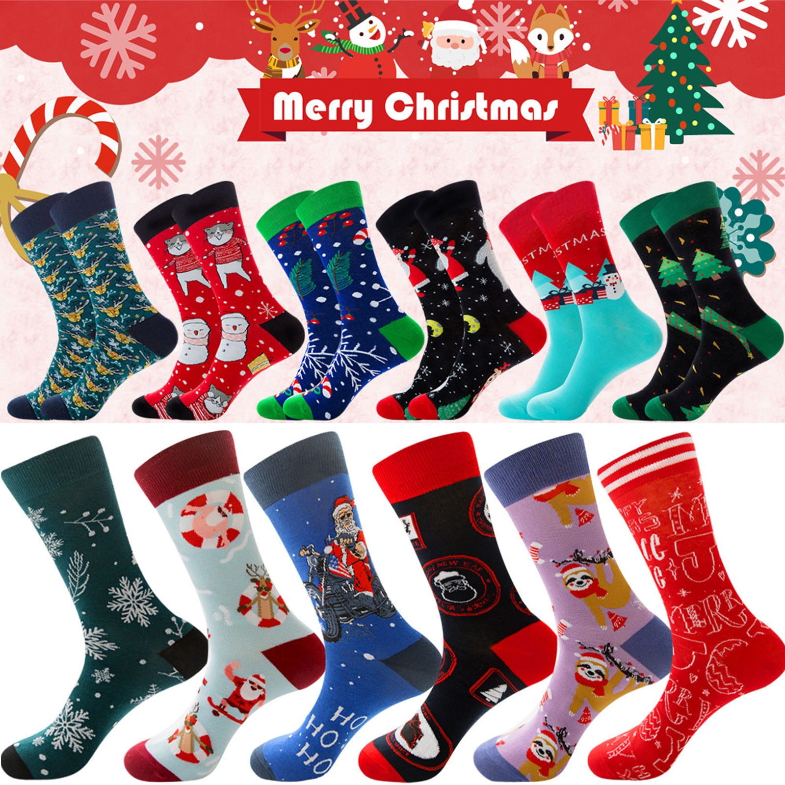 Symoid Mens Over the Calf Socks Xmas on Sale Clearance Sock