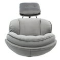 thumbnail image 6 of Zechuan Accent Swivel Chair with Ottoman for Living Room - Velvet Reading Chairs Set - Tufted Recliner Chairs with Swivel Base for Nursery - Gray, 6 of 11