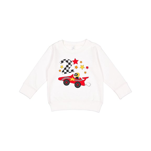 Inktastic Happy 2nd Birthday Red Racing Car Toddler Sweatshirt