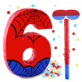 thumbnail image 1 of Piñata RUISUER Spider número 6 de 40 cm con confeti en barra y con los ojos vendados, 1 of 7