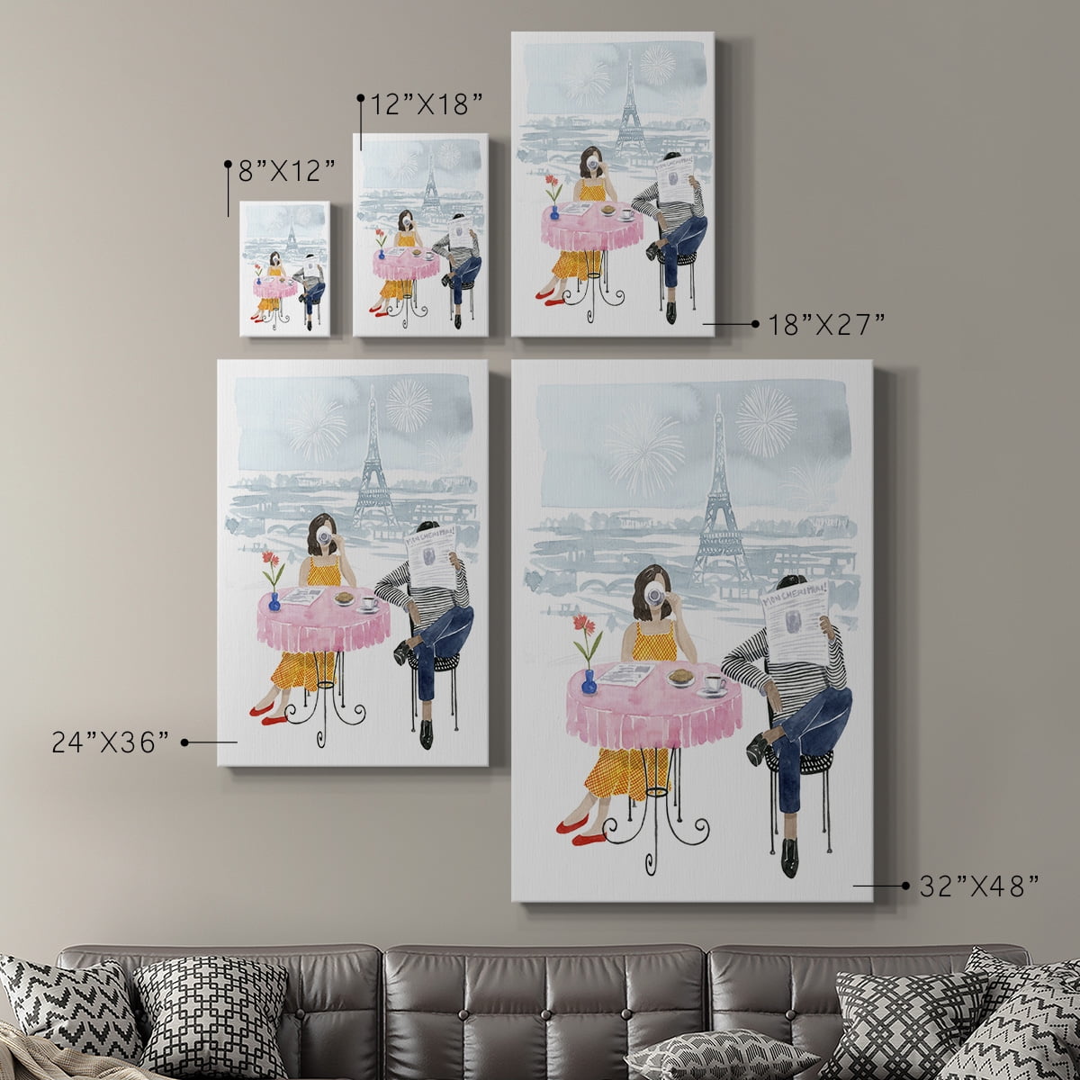 Paris in Love II Premium Gallery Wrapped Canvas - Ready to Hang
