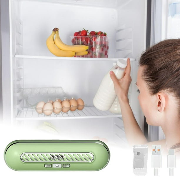 Eliminador de olores de refrigerador, máquina de eliminación de olores de refrigerador, USB reutilizable, desodorización de refrigerador Mini USB fres , VERDE
