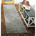 thumbnail image 2 of SAFAVIEH Courtyard Josiah Floral Medallion Indoor/Outdoor Runner Rug, Light Grey/Black, 2'3" x 8', 2 of 13