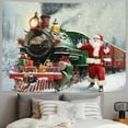 thumbnail image 2 of Pratyus Santa Clause Train Presents Tapestry Wall Hanging - Christmas Dorm Decoration, Soft Short Plush, Multi-Functional Wall Art & Bedspread 40x30inch, 2 of 6