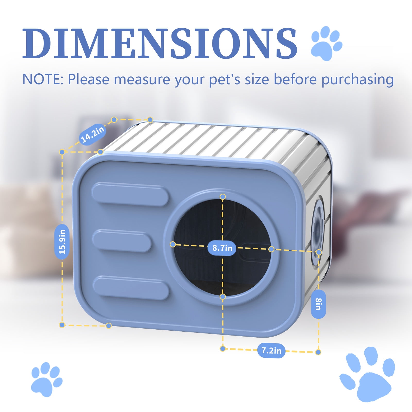 EasyUp Cat House for Indoor & Outdoor Cats, Resin Weatherproof Cat House with Camera-Shaped Design, Versatile for Home & Yard Use(Blue&Grey)