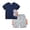 Grey, variant on NordicNest Baby Boy Clothes Toddler Boy Clothes Summer Outfits Dinosaur T-Shirt Pocket Short Pants Set