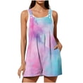 thumbnail image 3 of Iyufng Womens Rompers Printed Sleeveless Adjustable Straps Romper Summer Casual Shortalls, 3 of 7