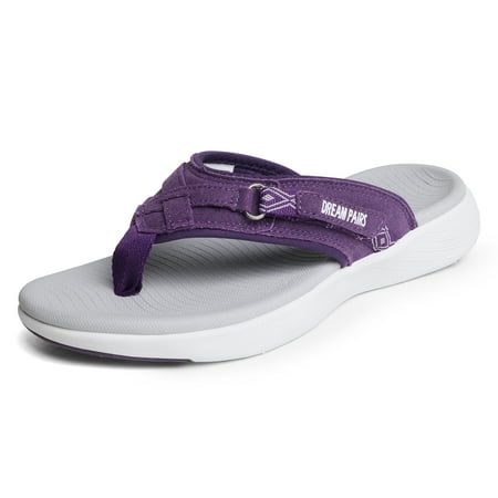 

Dream Pairs Women s Comfort Arch Support Soft Cushion Flip Flops Thong Sandals Slippers BREEZE-1 PURPLE Size 8