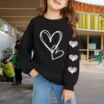 thumbnail image 2 of KAUOD Girls Cute Heart Crew Neck Sweatshirts Oversized Love Graphic Knit Pullover Sweater Kids Cotton Long Sleeve Shirt Tops, 2 of 6