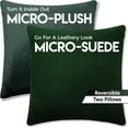 thumbnail image 2 of 22" x 22" Throw Pillow - Ramona Green: 2 PCS / 4 Sided. Luxurious Premium Microbead Pillow with Reversible Cover Microsuede/Microplush Fabric. Forever Fluffy, Beautiful & Supportive. Soft & Comfy., 2 of 9