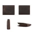 thumbnail image 3 of Tonnylam Cartera corta de cuero genuino para hombre Cartera antirrobo multifuncional Cartera con diseño de patrón de brújula, 3 of 7