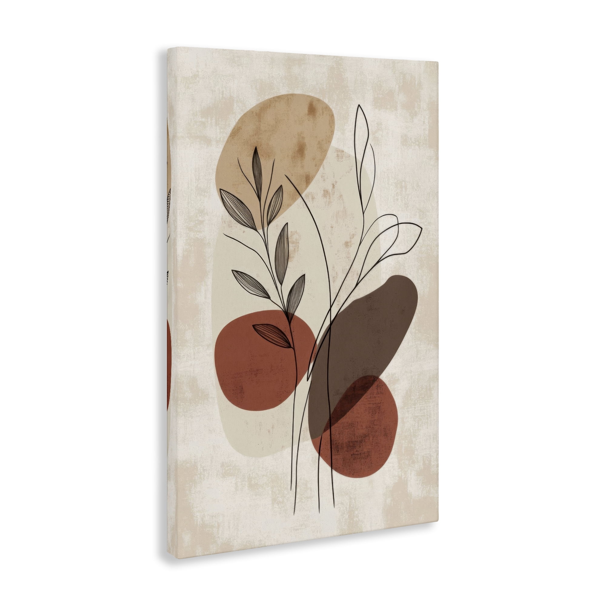 Stupell Industries Sprig Outlines Neutrals Plants & Flowers Painting Wrapped Canvas Art Print Wall Art, 20 x 30