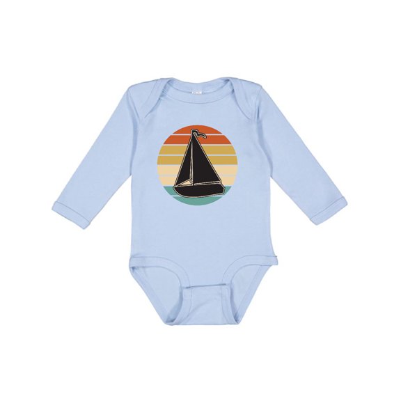 Inktastic Sailboat Vintage Nautical Sailing Boys or Girls Long Sleeve Baby Bodysuit