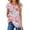 White Pink Floral, variant on Fantaslook Womens Blouses Dressy Casual Pleated Tunic Tops Floral Ruffle Sleeve Summer Shirts