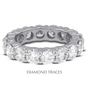 Diamond Traces UD-EWB100-3457 14K White Gold 4-Prong Setting 1.36 Carat Total Natural Diamonds Classic Eternity Ring