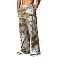 thumbnail image 6 of Mens Camo Sweatpants Wide Leg Baggy Track Pants Elastic Drawstring Waist Hunting Daily Casual Pants Bronze 3XL, 6 of 7