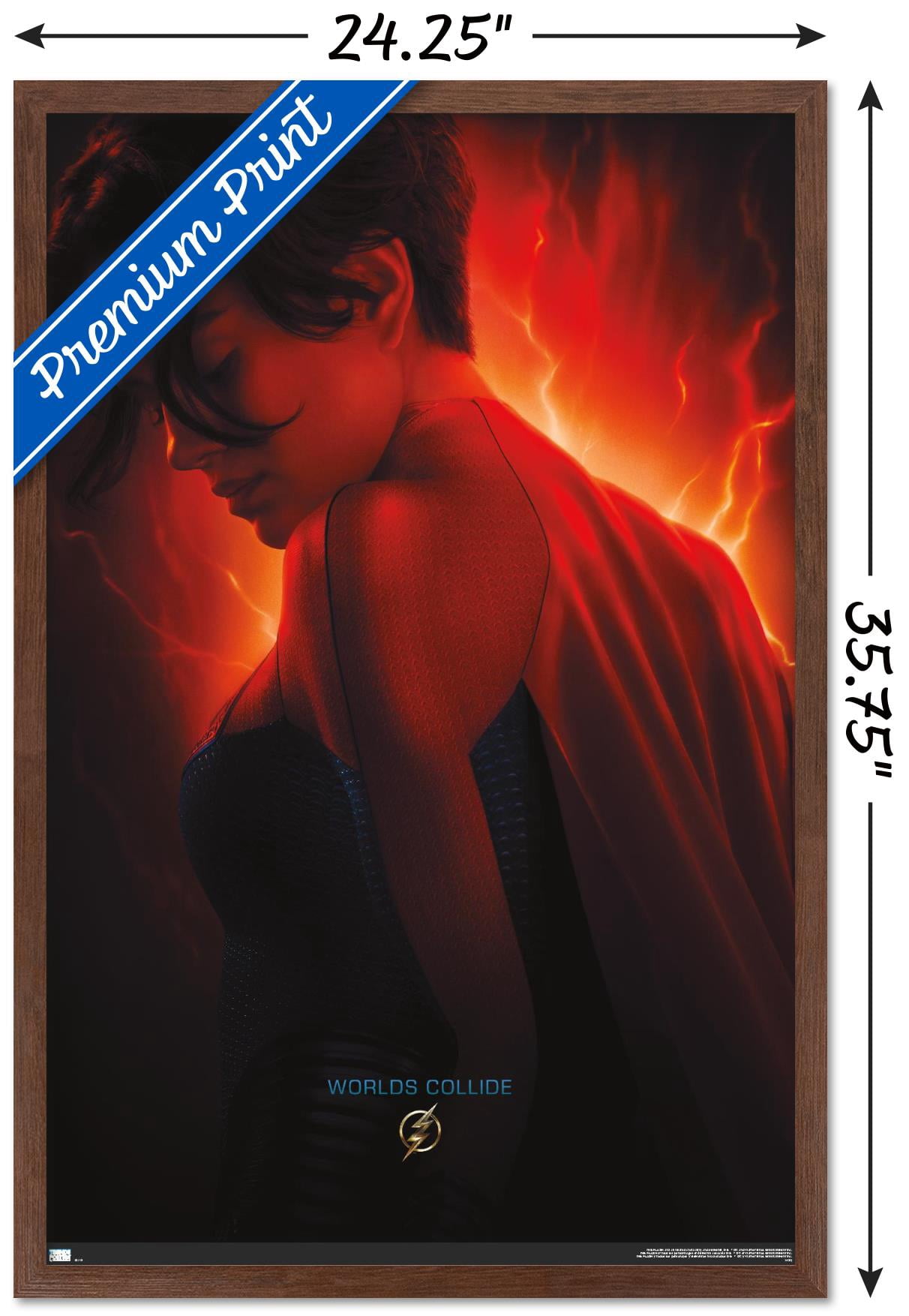 DC Comics Movie The Flash - Supergirl One Sheet Wall Poster, 22.375" x 34" Framed