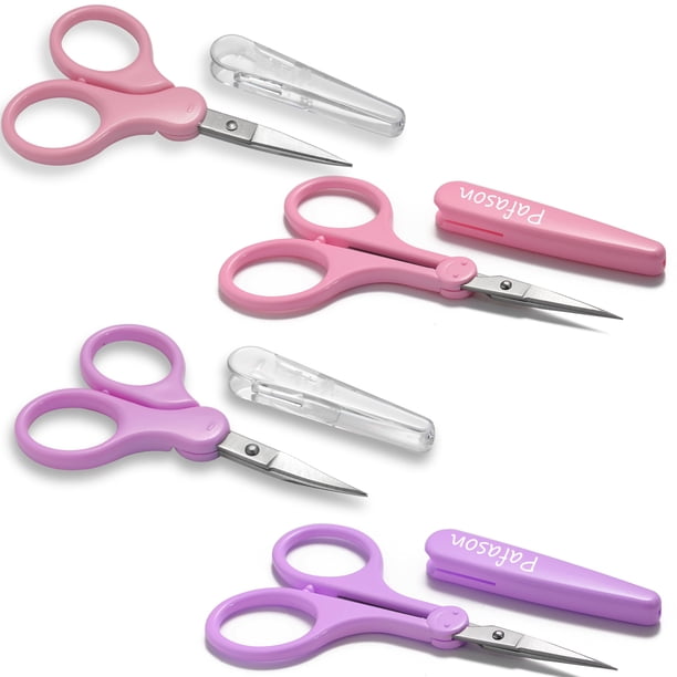 Set de tijeras para manualidades Pafason, 4 piezas, punta recta y curva, afiladas