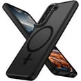 thumbnail image 1 of SHIQI-for Samsung S22 Case, Magnetic [Compatible with MagSafe] Military Grade Protective Slim Translucent Matte Skin Smooth Phone Case for Samsung Galaxy S22 5G Cover, Black, 1 of 4