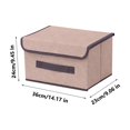 thumbnail image 3 of Cloth Covered Storage Box, Large Capacity Household Storage Container with Lid, Foldable Fabric Box for Clothes and Daily Items, 3 of 4