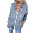 thumbnail image 6 of Sentmoon Women's Rash Guard Cooling Sun Shirts Women Solid Color with Zipper with Pockets Soft Regular Fit Long Sleeve Shirt for Travel and Camping Gray XXL, 6 of 10
