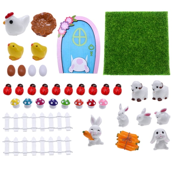 1 Set Fairy Door Garden Tree Hanging Fairy Door Mini Easter Theme Ornaments