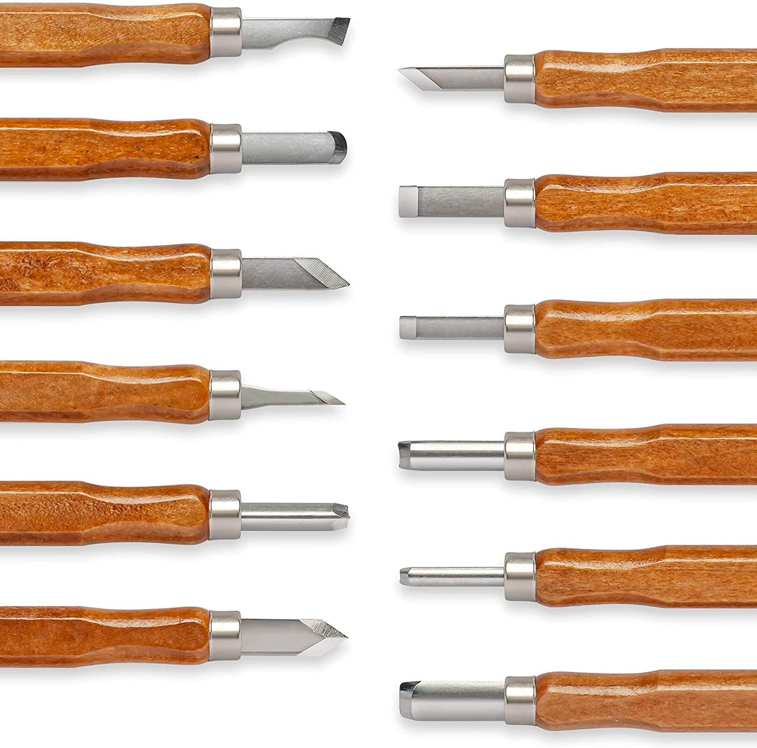 Task 12 Piece Wood Carving Set Clay Wax Hobby Chisels Gouges DIY Tool 