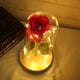 thumbnail image 4 of Lámpara decorativa con rosa artificial y cubierta de vidrio, ideal para regalos románticos en San Valentín o Día de la Madre. Base de madera en color beige, luz cálida LED y función de encendido, 4 of 6