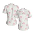 thumbnail image 3 of Yiaed Cute Pigs Print Women's T Shirt V-Neck Short Sleeve Shirt Casual Breathable Tee Summer Tops-3X-Large, 3 of 5
