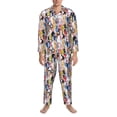thumbnail image 3 of Balery Colourful Horses Pijama para Hombre de Dos Piezas con Manga Larga, Conjunto de Dormir y Descanso Suave con Bolsillos-Small, 3 of 7