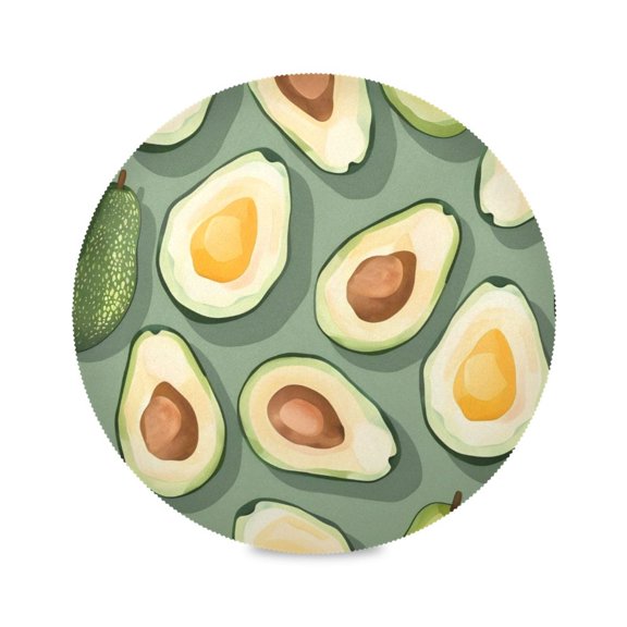 Round Plate Mat 15.4x15.4 Inchesx1 Placemat Table Mat Kitchen Mat Coffee Mat Fabric Thick, Strong Wear-Resistant, Heat Resistance Avocado