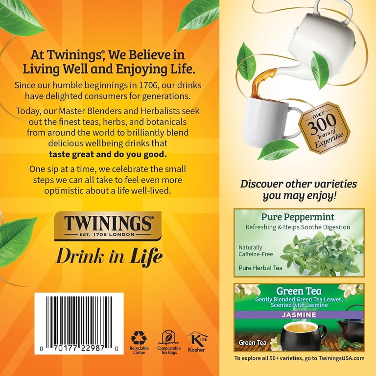 Twinings Lemon & Ginger GP27 Herbal Tea, 100 - Walmart.com