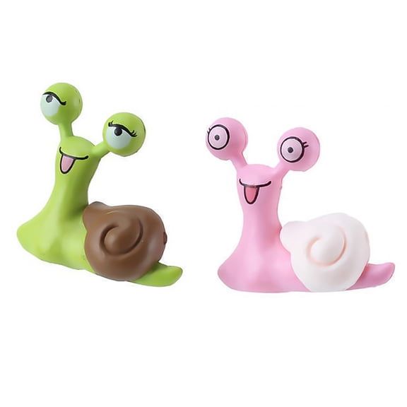 Ayyufe 2 Pcs Garden Ornament Snail Shape No Fade Plastic Snail Fairy Garden Accessorie for Home