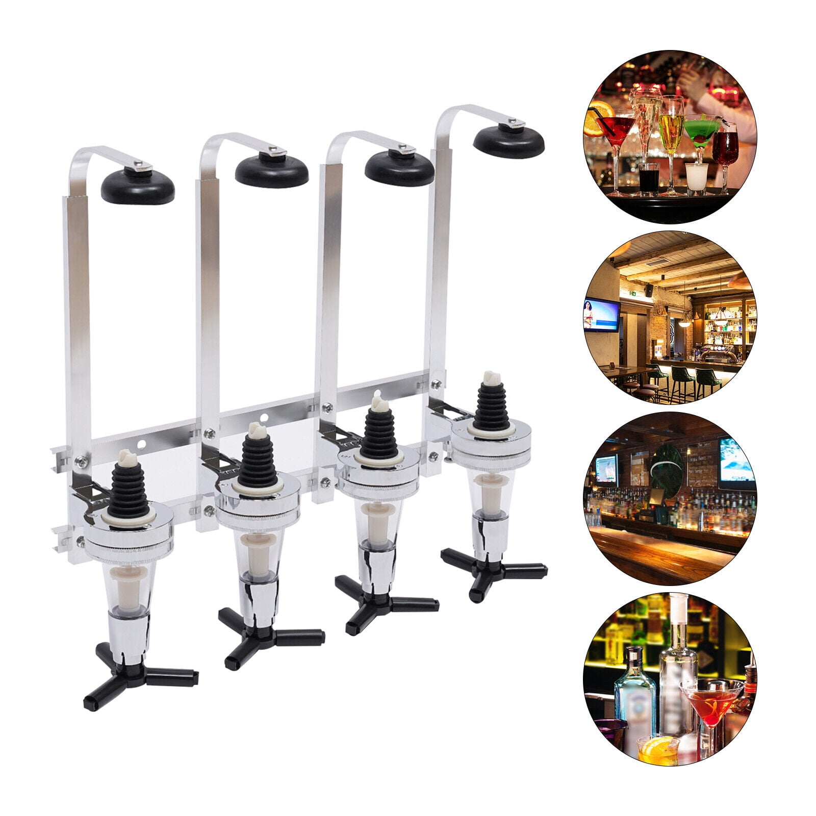 4x 25ml Wine Liquor Dispenser Wall Mount Stand Beer Alcohol Bottle Rack