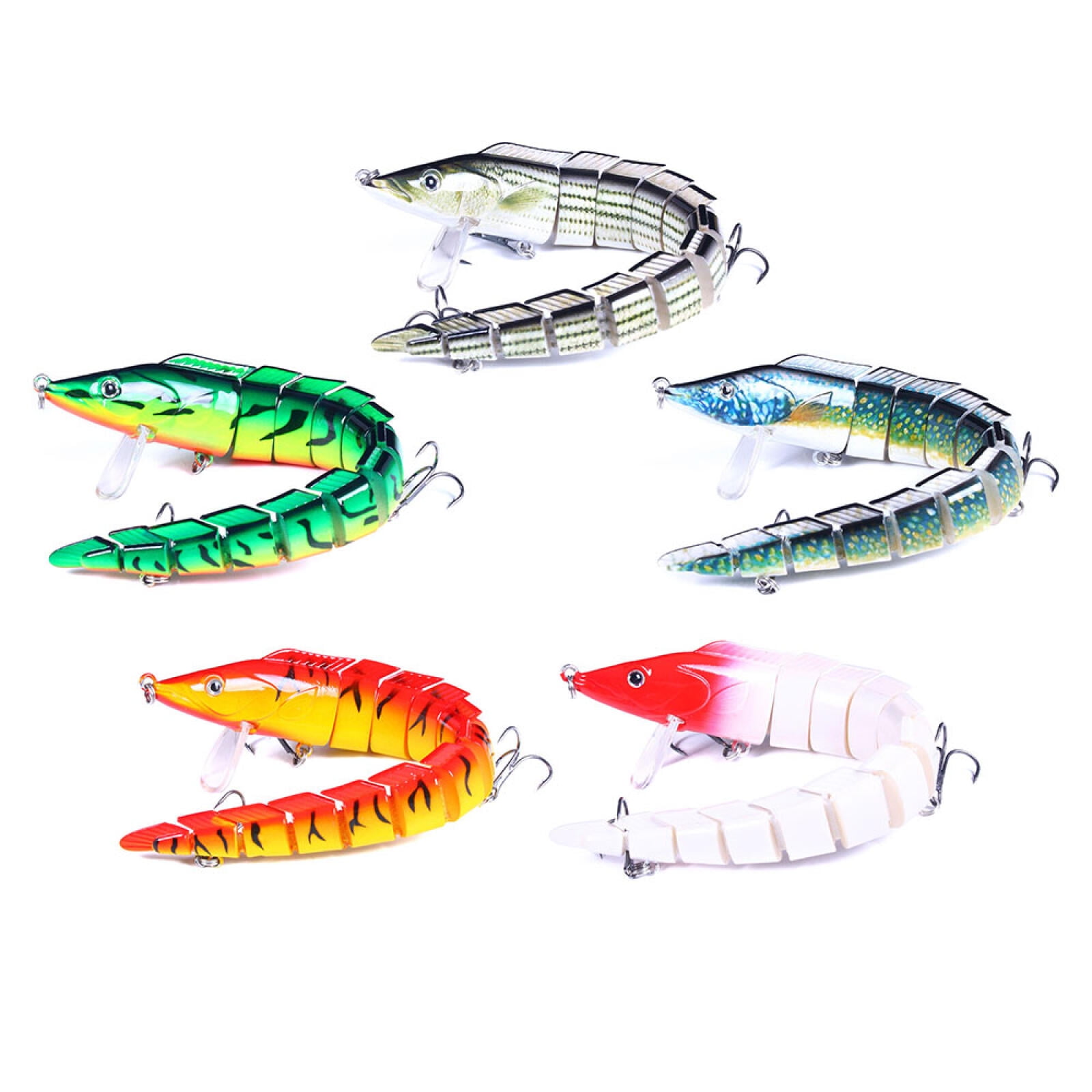 HENGJIA Fishing Lures 5pcs Large Multi Jointed Fish Fishing Kits Slow Sinking Lifelike Swimbait Freshwater and Saltwater for Trout Bass Lures, 9.05"/1.62oz